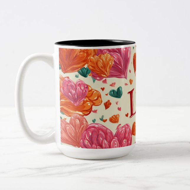 Taza Bicolor Valentine’s Day Mug | Romantic, Cute &Heartwarming (Izquierda)