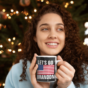 TAZA BICOLOR VAMOS A BRANDON PATRIOTIC COFFEE MUGS