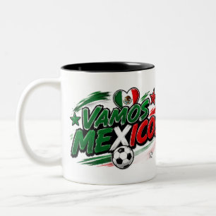 Taza Bicolor ¡VAMOS MÉXICO! Fan  Orgullo Mexicano Fútbol