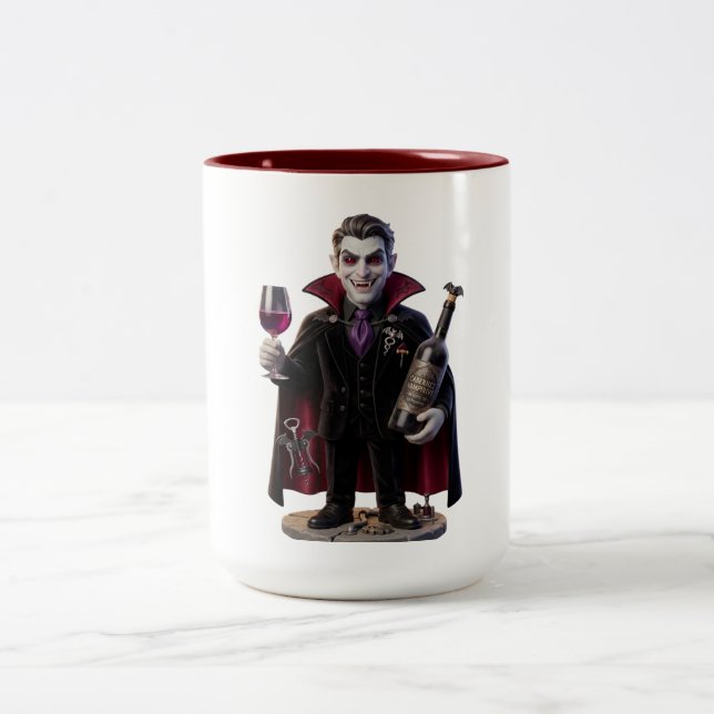 Taza Bicolor Vampire Sommelier Cabernet Vampirius Funny Hallowe (Centro)