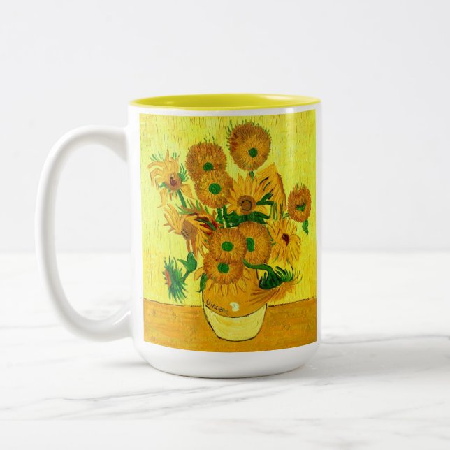 Taza Bicolor Van Gogh Sunflowers (Izquierda)