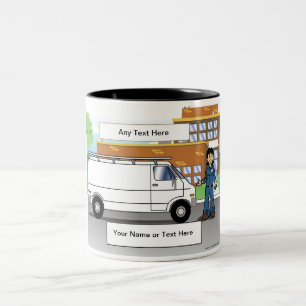 Taza Bicolor Van white, contratista - mujer