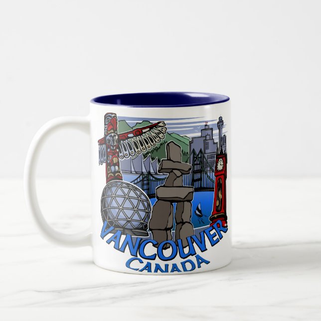 Taza Bicolor Vancouver Canada Café Cups Mugs & Glasses (Izquierda)