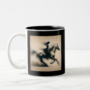 Taza Bicolor Vaquera montando a caballo, vaquera occidental