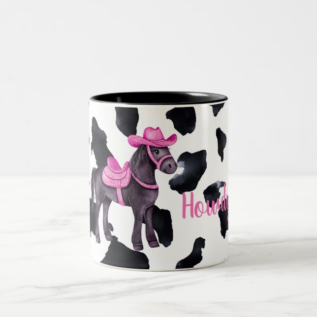 Taza Bicolor Vaquera Rosa Howdy Caballo (Centro)