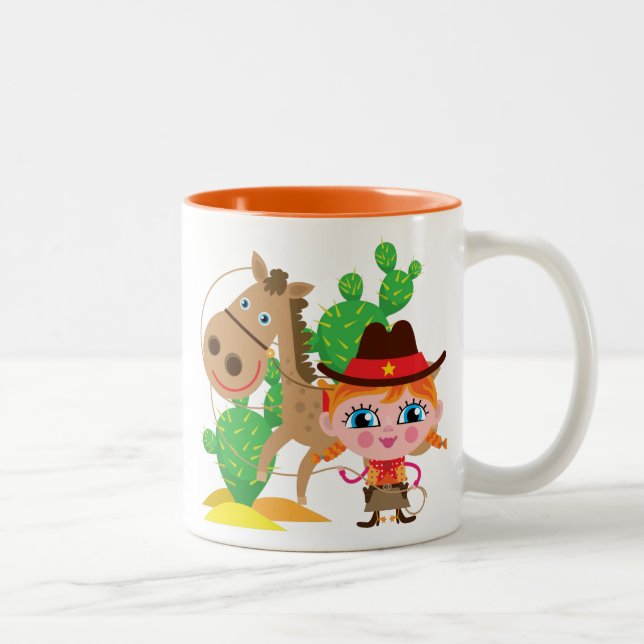 Taza Bicolor Vaquera y caballo (Derecha)