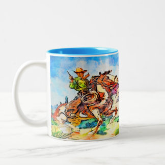 Taza Bicolor Vaquero corriendo