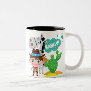 Taza Bicolor Vaquero y caballo