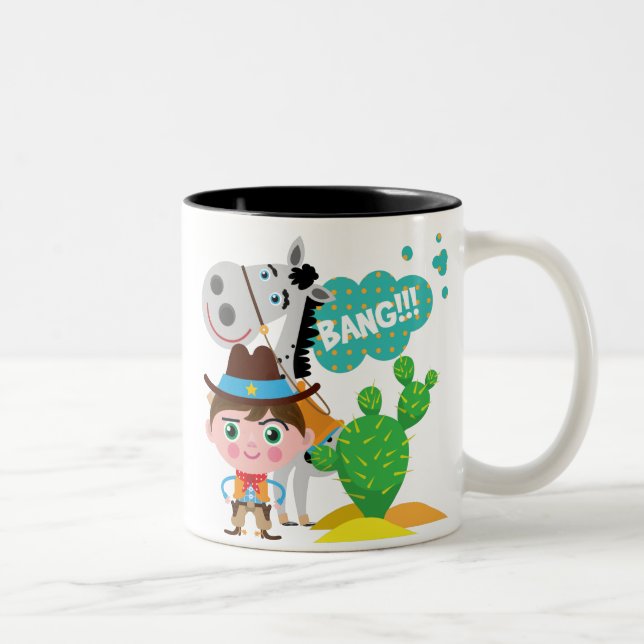 Taza Bicolor Vaquero y caballo (Derecha)