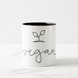 Taza Bicolor Vegan Minimalista