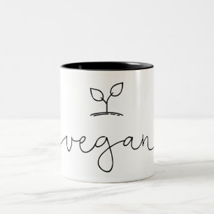 Taza Bicolor Vegan Minimalista