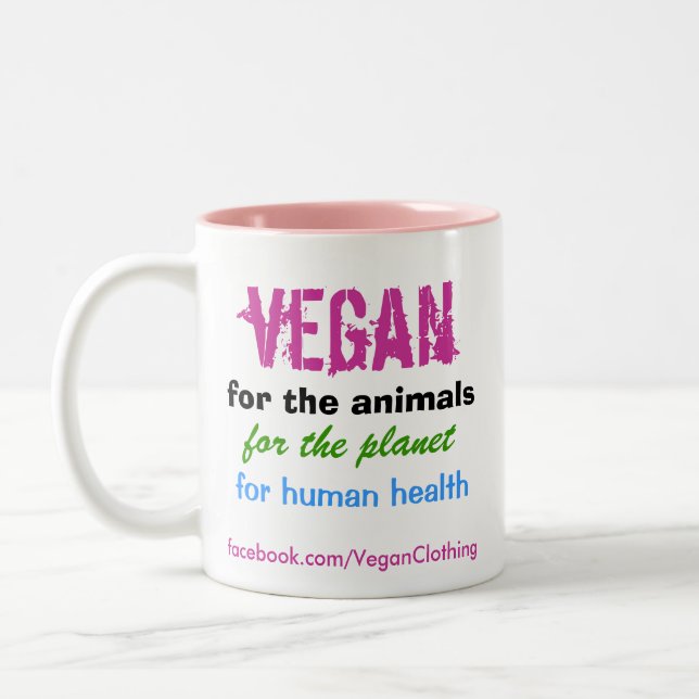 Taza Bicolor Vegano para los animales (Izquierda)