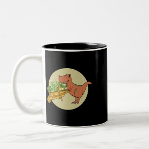 Taza Bicolor Veggiesauro Orgulloso Vegetariano Dinosaurio