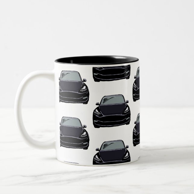 Taza Bicolor Vehículo eléctrico negro Vehículo automóvil SUV (Izquierda)