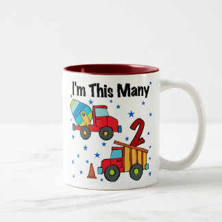 Taza Bicolor Vehículos de construcción Regalos de cumpleaños 2
