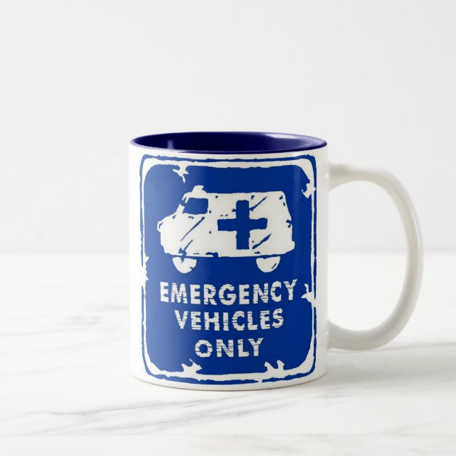 Taza Bicolor Vehículos de la emergencia solamente (Derecha)