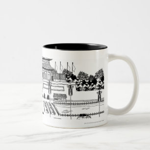 Taza Bicolor Vehículos en el camino por la pagoda