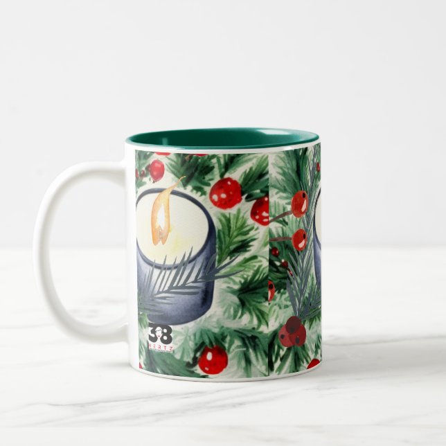 Taza Bicolor Vela navidad (Izquierda)