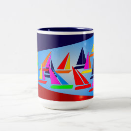 Taza Bicolor Veleros en sitio