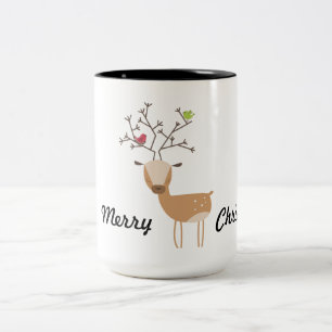 Taza Bicolor Venado con pájaros