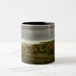 Taza Bicolor Venado en la pradera (por William Holbrook Beard)