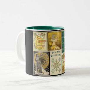 Taza Bicolor Venado publicitario de Art Nouveau para mujeres