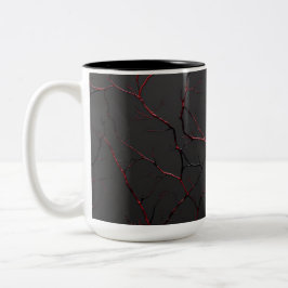 Taza Bicolor Venas negras y rojas