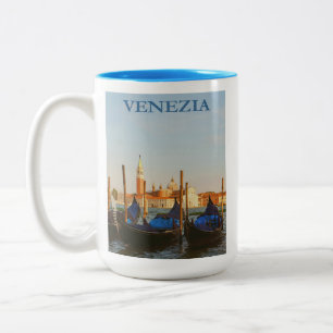 Taza Bicolor Venecia Italia Poster de Viajes Vintage