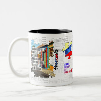 Taza Bicolor Venezuela menos estrellas más corazones