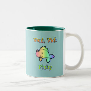 Taza Bicolor Veni Vidi a pescado