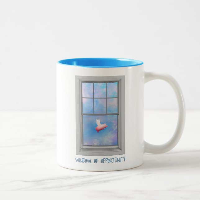 Taza Bicolor Ventanilla de oportunidad de vuelo (Derecha)