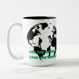 Taza Bicolor Ver el mundo Salven el ciclismo mundial