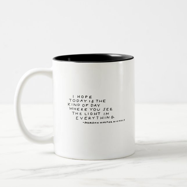 Taza Bicolor "ver la luz en todo" mug (Izquierda)