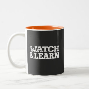 Taza Bicolor Ver y aprender texto blanco