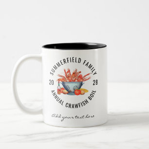 Taza Bicolor Verano Familiar Hervido de Mariscos Personalizado