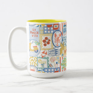 Taza Bicolor Verano italiano de limones mediterráneos La Dolce 
