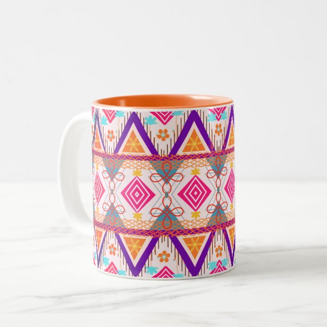 Taza Bicolor Verano Tribal de la Isla Boho (Anverso izquierdo)