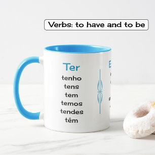 Taza Bicolor Verbos portugueses profesor o estudiante