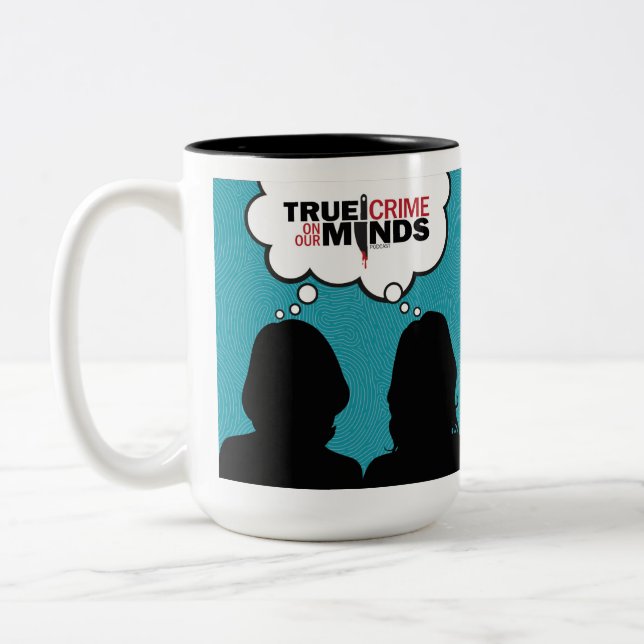 Taza Bicolor Verdadero crimen en nuestras mentes Podcast Coffee (Izquierda)