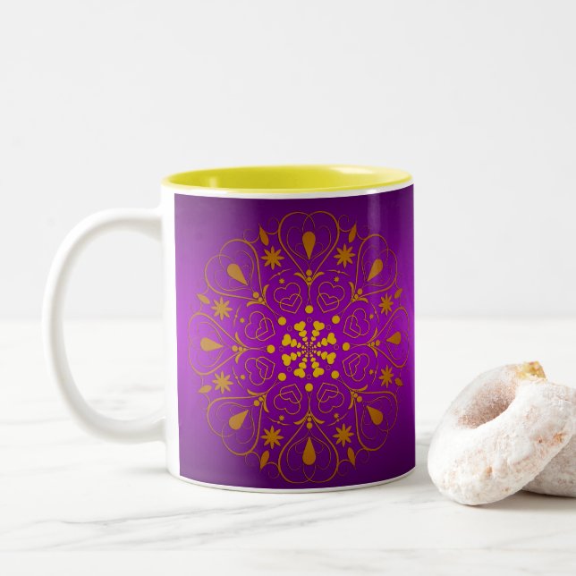 Taza Bicolor Verdadero Mug de Auto-Care (Con donut)