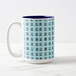 Taza Bicolor Verde azulado azul y oro Gem moderno