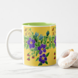 Taza Bicolor Verde bonito y amarillo dorado
