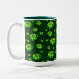 Taza Bicolor Verdes rodante: Patrón de bowling en césped en pin