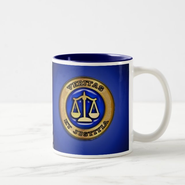 TAZA BICOLOR VERITAS EN AZUL (Derecha)