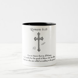 Taza Bicolor versículo bíblico cristiano Romanos 8:28