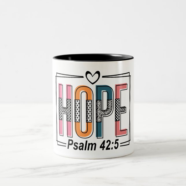 Taza Bicolor Versículo Bíblico de Esperanza Inspiradora (Centro)