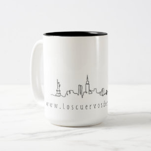 Taza Bicolor Versión del #chick del horizonte de New York City