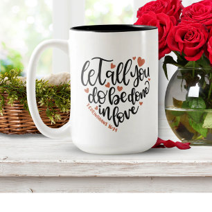 Taza Bicolor Verso Cristiano ✝️ Que Todo Lo Que Haces Se Haga A