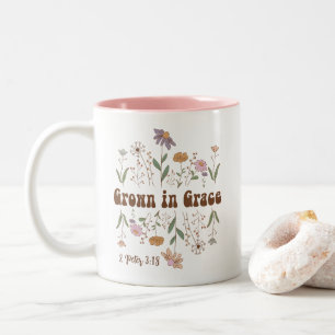 Taza Bicolor Verso de la Biblia de Flores Silvestres crece en g