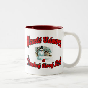 Taza Bicolor Veselé Vánoce un Šťastný Nový Rok